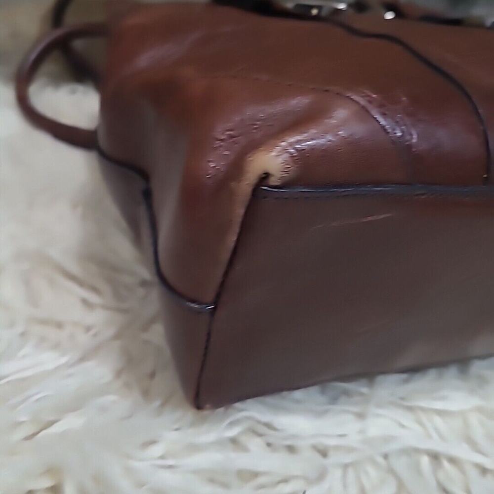 Vintage Western Buckle Shoulder Bag Brown Wilsons Leather - Picture 7 of 11